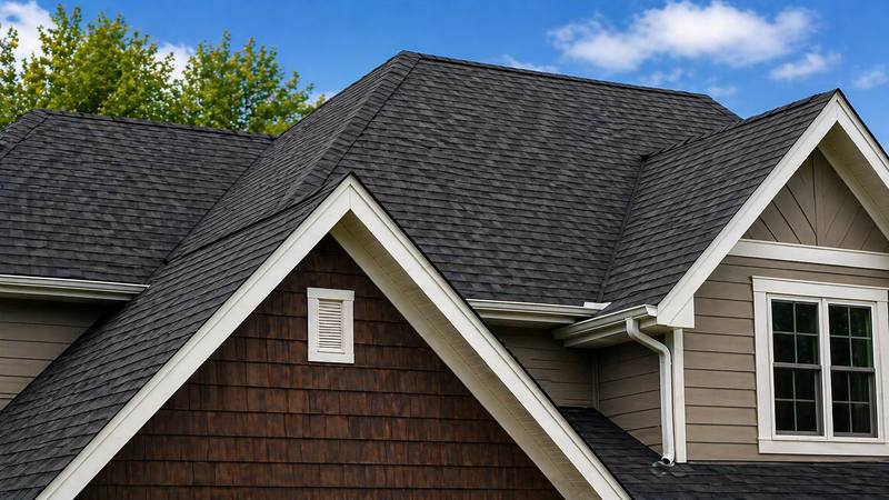 Asphalt shingle roof installed by Patriot Peak Roofing on an Omaha home